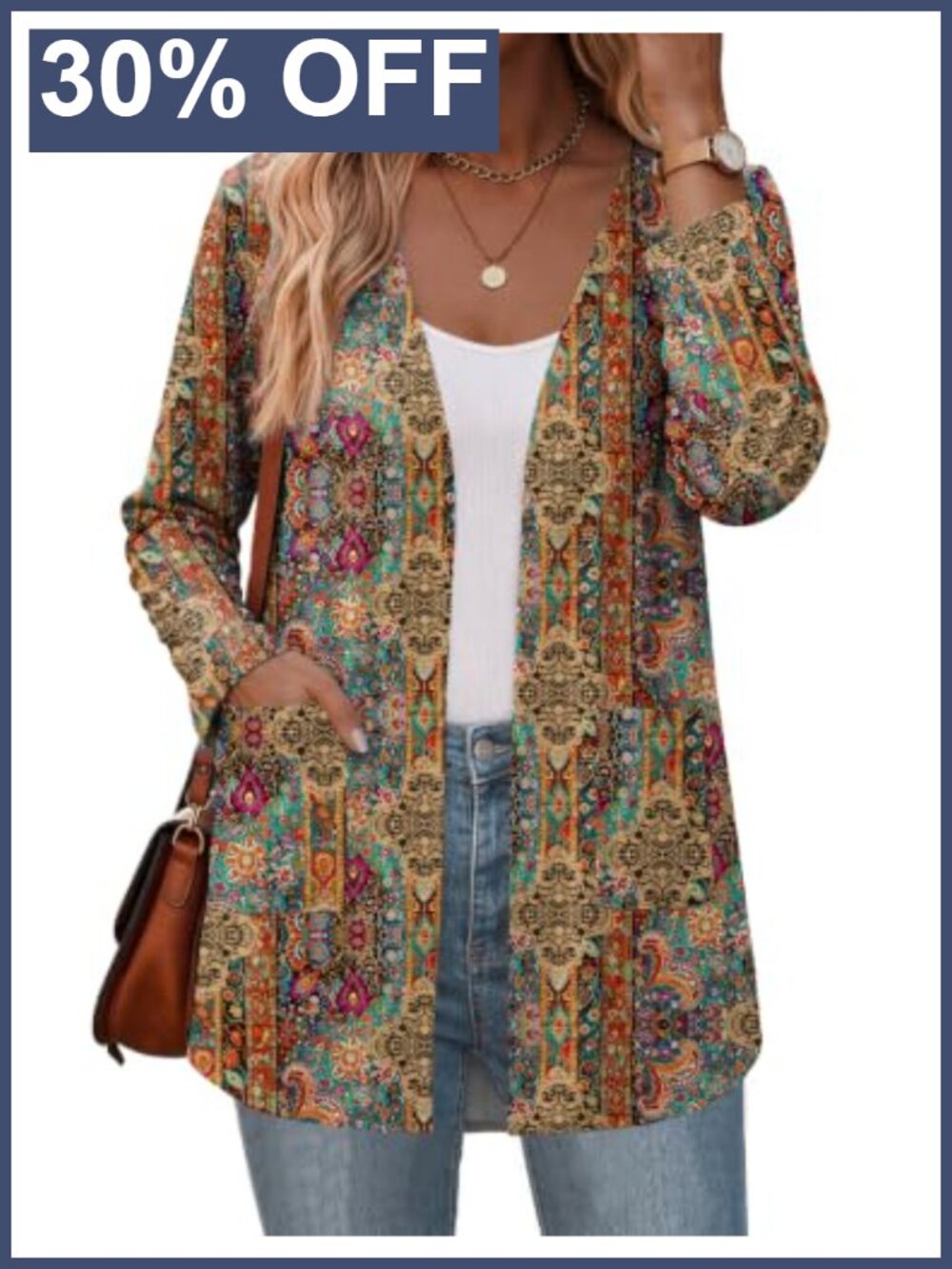Lightweight Open Front Cardigan Sweater with Pockets Long Sleeve Loose Fit
